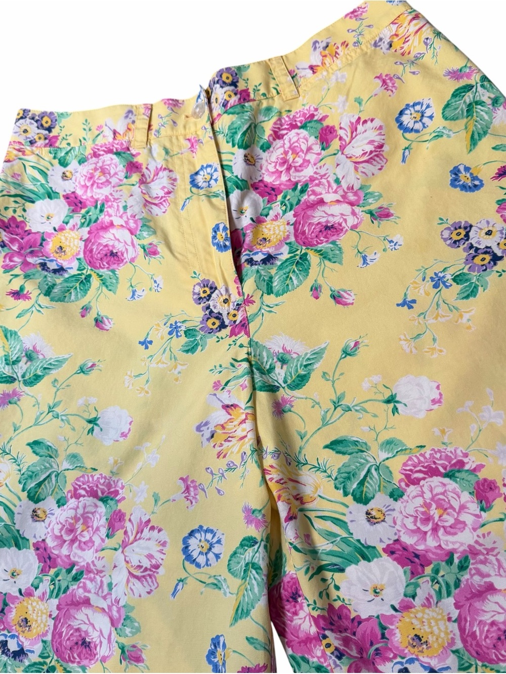Lauren Ralph Lauren Vintage Yellow Floral Cropped Pants size 8 - Picture 3 of 12
